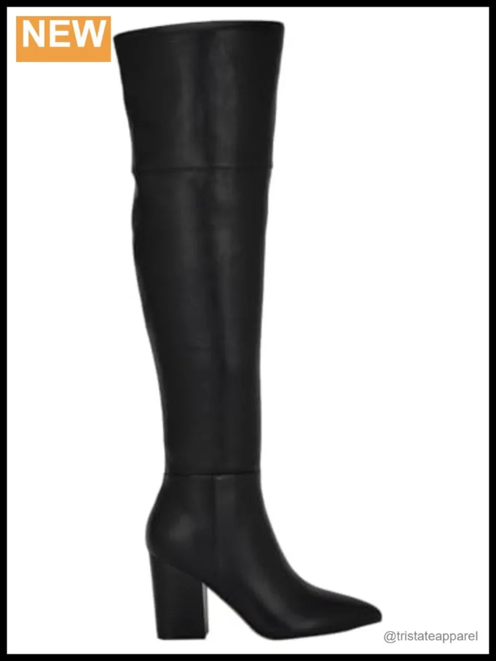 Nine West Pare Women's Over-the-Knee Block Heel Boots Faux Leather Zip